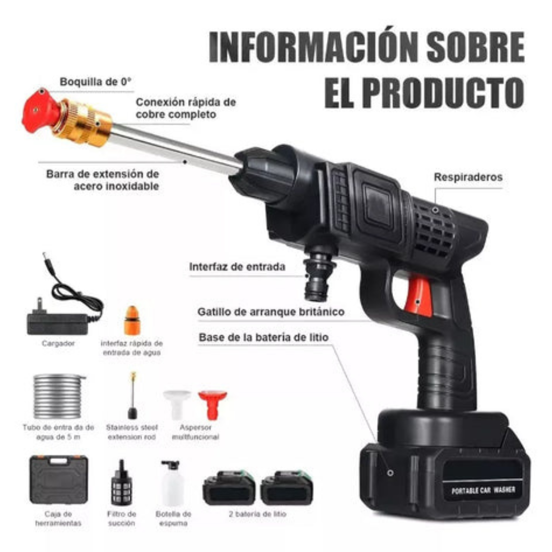 HiDROLAVADORA INALÁMBRICA DE ALTA PRESIÓN CON 2 BATERÍAS