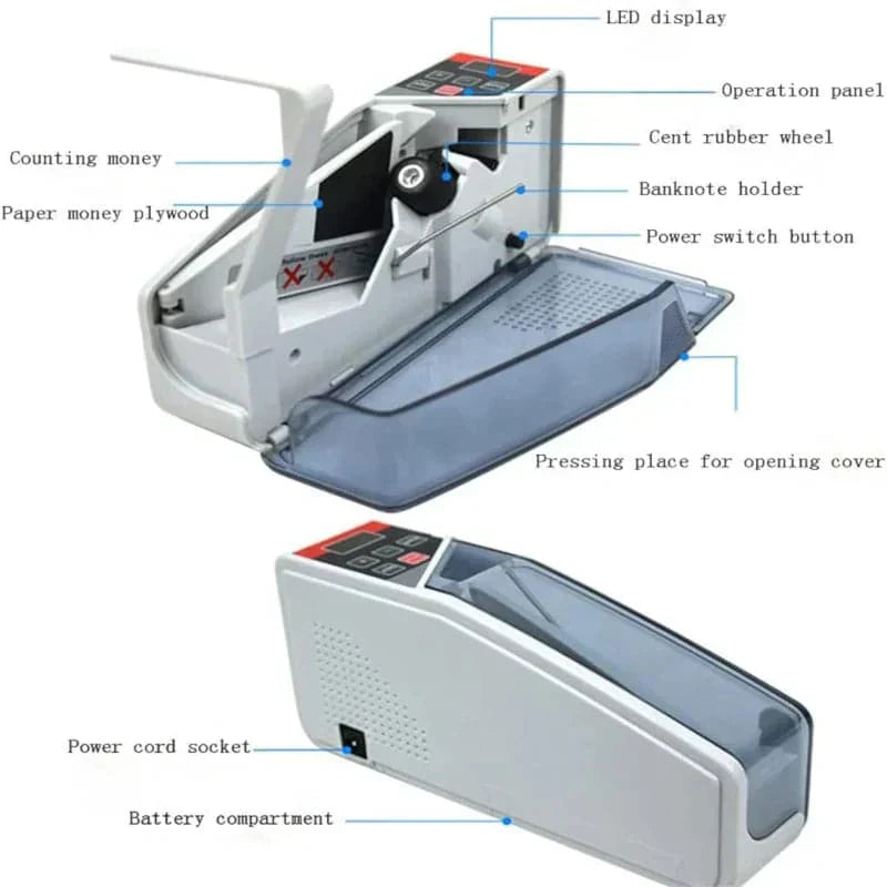 Mini máquina de contador de dinero portátil
