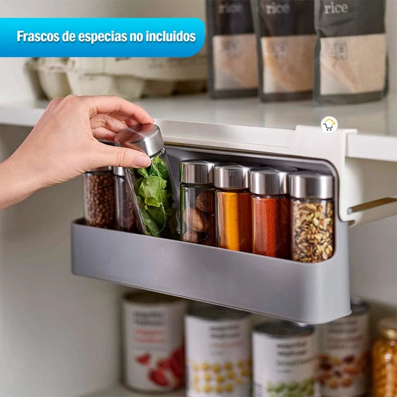 Organizador de especies con soporte para repisa