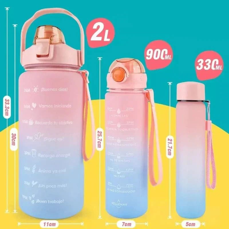 Termo trio 2 litros, 900ml y 300 ml
