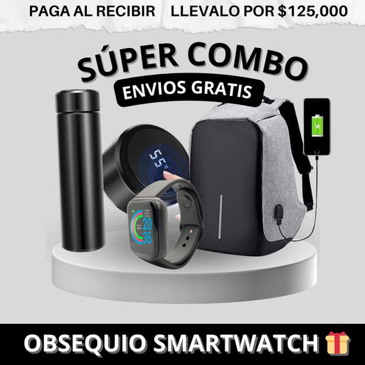 MALETA ANTIRROBO+ RELOJ Y68+ TERMO
