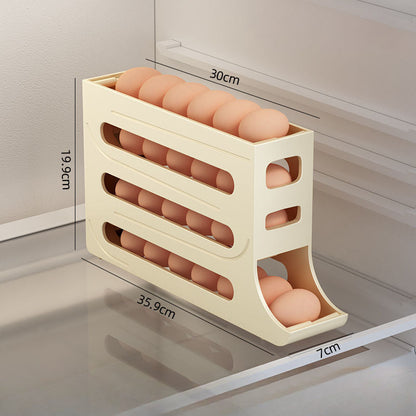 Soporte organizador de huevos para nevera y estante de 4 pisos